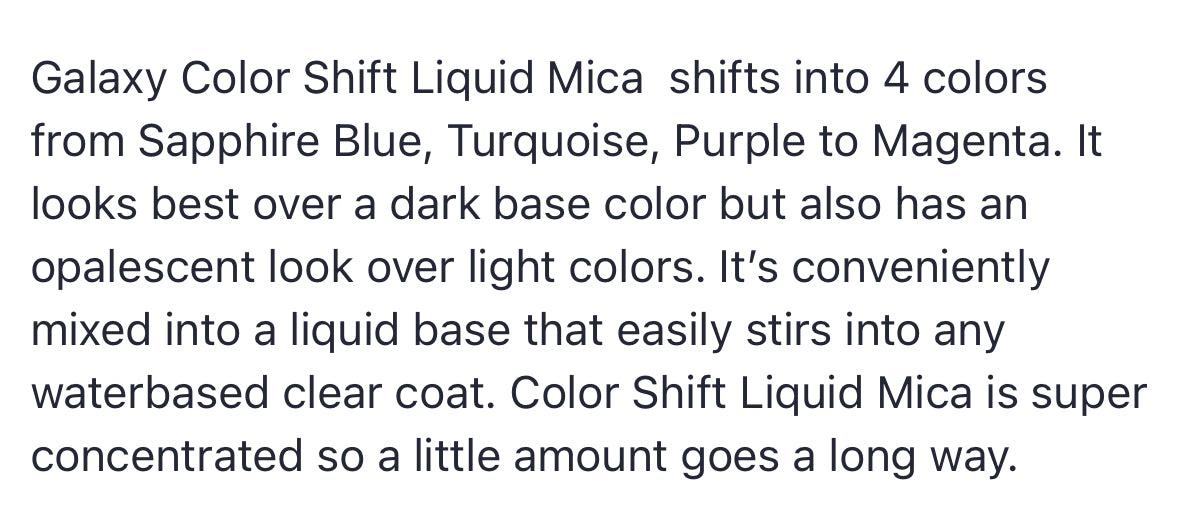 Liquid Mica (Concentrated Metallics)