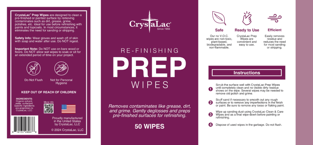 CrystaLac Refinishing Prep Wipes, Clean & Care Wipes, Polish Wipes